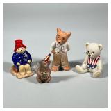 (4pc) CERAMIC TEDDY BEARS | Including: Beswick Ware “Paddington at the Station” figurine, Lenox “Ted