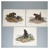 (3pc) Clark Bronson Bear Prints | Each depicting a standing bear, an exploring bear, and a family of