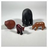 (6pc) UNIQUE CARVED BEAR FIGURES | Lot of 6 uniquely carved bear figures of abstract form. - h. 6 x 