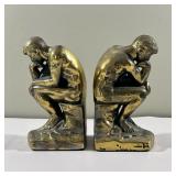 (2pc) Thinking Man Bookends | Light weight brass. - h. 7 x w. 4 in