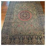 Belgian-Made Area Rug - 1 of 2 | Belgian-made area rug featuring green, blue and red swirling motifs