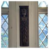 Carved Corbel | Carved wooden corbel/wall bracket featuring a woman