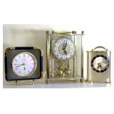 (3pc) Linden Desk & Carriage Clocks | Set of three Linden desk and carriage clocks.