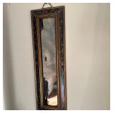 Floral Motif Wall Mirror | Vintage framed mirror with hand-painted floral motifs along the frame. - 