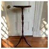 Pedestal Plant Stand | Vintage Georgian style mahogany plant/fern stand on tripod base with round to
