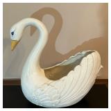 Ceramic Swan-Shaped Planter | Vintage (1980