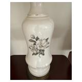 Magnolia Porcelain Table Lamps | Pair of vintage magnolia floral porcelain table lamps. - h. 31 x w.