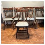 (5pc) Kitchen Chairs & Armchair | Set of five kitchen chairs, including four side chairs and one arm