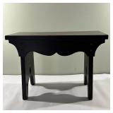 High Footrest/Step-stool | Footrest or step-stool with curved wood detail. - h. 12 x w. 17.5 in