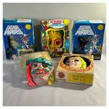 (6pc) Character Toy Masks | Vintage toy masks including Star Wars and more.