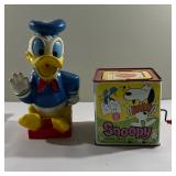 (2pc) Donald Duck & Snoopy Toys | Vintage (1960