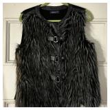 Jones New York Faux Fur Vest | Jones New York faux fur vest with sweater-lined interior and leather 