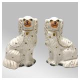(2pc) Staffordshire Dog Figurines | Antique Staffordshire dog figurines. - h. 10 in