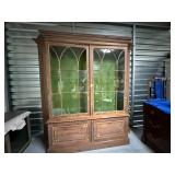 Rustic Glass Front China Cabinet | Lower: h. 25.5 in. x w. 83 in. x d. 15 in. Upper: h. 60.5 in. x w