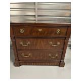 Drexel Three-Drawer Chest | Drexel three-drawer chest with gold hardware. - h. 34 x w. 40 x d. 20 in
