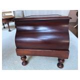 Bedside Commode | Antique English mahogany lift-top bedside commode (square top) - h. 17 x w. 17.5 x