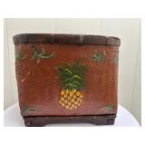"Pineapple" Motif Basket | Large basket with pineapple motif.