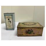 Confections Tins | Louis Sherry "New York Paris" tin box for chocolates/candies J.B.Evans Co. "Laura