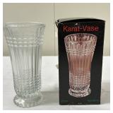 (1pc) Karat Art Deco Vase | Vintage Karat pressed glass vase (Made in Germany) - h. 8.5 in