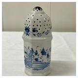 Delft Sugar Shaker | Vintage Williamsburg Delft blue and white caster powdered sugar shaker (Made in