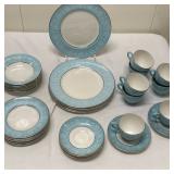 (38pc) Belvedere China | 6 Dinner Plates 10 8 butter 6.5 8 small bowls 6.5 8 cups 6 8 saucers 3.5"