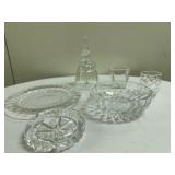 (6pc) Atlantis Crystal & Others | Vintage (1980s) "Lisbon" cut crystal dinner bell by Atlantis Cryst