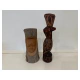 (2pc) Wood Carvings | Carving of a man