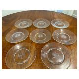 (8pc) Heisey Revere Plates | Vintage Heisey Revere starburst glass salad plates. - dia. 7.5 in