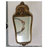French Louis XVI Mirror | Vintage French Louis XVI style mirror with hand-painted scene of a couple 