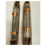 Shuttle Vases | Antique wooden weaving shuttles repurposed as vases. - h. 16 x w. 2 in