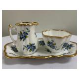 (3pc) Creamer & Sugar Set | Taylor & Kent "Elizabethan Fine Bone China" creamer and sugar bowl set w