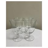 (4pc) Crystal Water Goblets | Crystal water goblets with fluted cup. - h. 6 in
