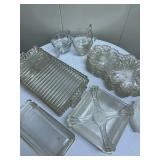 (20pc) Misc. Glassware Set | Miscellaneous set of glassware including: 4 floral-shaped dessert plate
