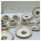 (23pc) 22K Gold Limoges Tea Cups | Vintage American Limoges Chantilly Imperial Triumph tea cups, sau