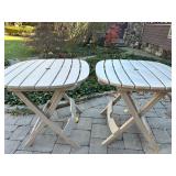 (2pc) Outdoor Tables | Plastic outdoor folding tables. - h. 29 x w. 28 x d. 26 in