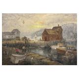 Painting - Rockport, Mass. | Original oil painting by R.G. Packer of "Red Barn in Countryside" in wo