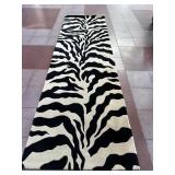 Zebra Runner Rug | Zebra-patterned runner rug.