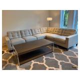 Large Sectional Sofa | Large sectional sofa with three sections. - h. 34.5 x w. 93 x l. 111 in