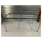 Glass & Chrome Dining Table | Glass dining table with chrome frame. - h. 28 x w. 60 x d. 31 in