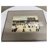 Painting - Ice Skating | "Ice Skating in Central Park" (1898), silhouettes in front of the Dakota Ap