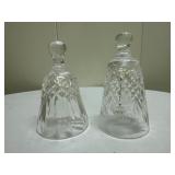(2pc) Waterford Crystal Bells | Waterford Crystal bells (marked), including 1991 Christmas Bell. - h