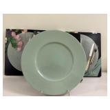 (4pc) Mikasa Charger Plates | Mikasa charger plates in the color "sage" (new in box) - dia. 12.5 in