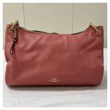 (1pc) Coach "Mia" Shoulder Bag | Vintage Coach "Mia" pink pebble leather shoulder bag. - h. 8 x w. 6