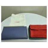 (2pc) Lancel Wallet & Other Purse | Blue Lancel Paris wallet (Made in Paris) Red suede change purse 