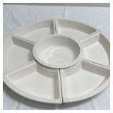 (7pc) Sectioned Appetizer Plate | Serving pieces for appetizers. - h. 2 x dia. 20 in