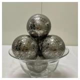 (5pc) Decorative Metal Balls - 2 of 2 | Decorative metal balls; bowl not included.