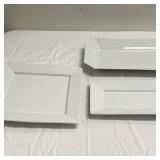 (3pc) Square Serving Platters | Square: 12 in. x 12 in. Rectangular: 7 in. x 14 in. Beveled corners: