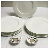 (12pc) Villeroy & Boch Plates & Votives | 10 dinner plates: dia. 13 in. 2 votives: h. 1 in. x dia. 3