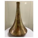 Decorative Vase | Tall gold-painted decorative ceramic vase. - h. 27 x w. 13 in