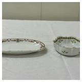 (2pc) Limoges Small Dishes | Oval: 8 in. x 4.5 in. Bowl: 5 in. x 1.5 in.